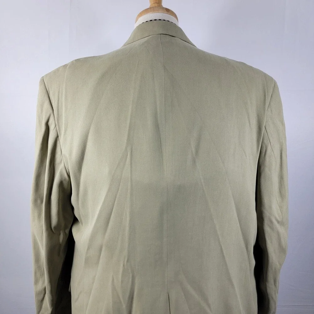 Boca Classics Island Wear Men's Sport Coat Two Button Beige Herringbone Silk 48L
